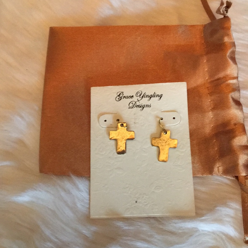 Cross pierced earrings